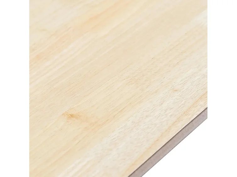 Table à manger rectangulaire hévéa clair et blanc Nyca