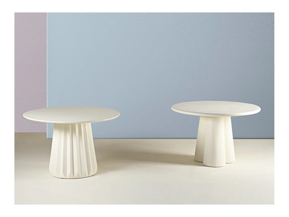 Table ronde 120cm en bois de Manguier blanc – Élégance Design Kidom