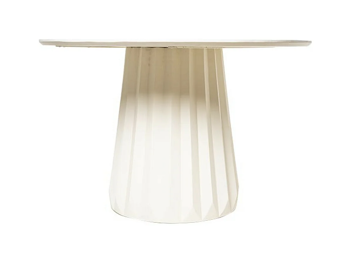 Table ronde 120cm en bois de Manguier blanc – Élégance Design Kidom