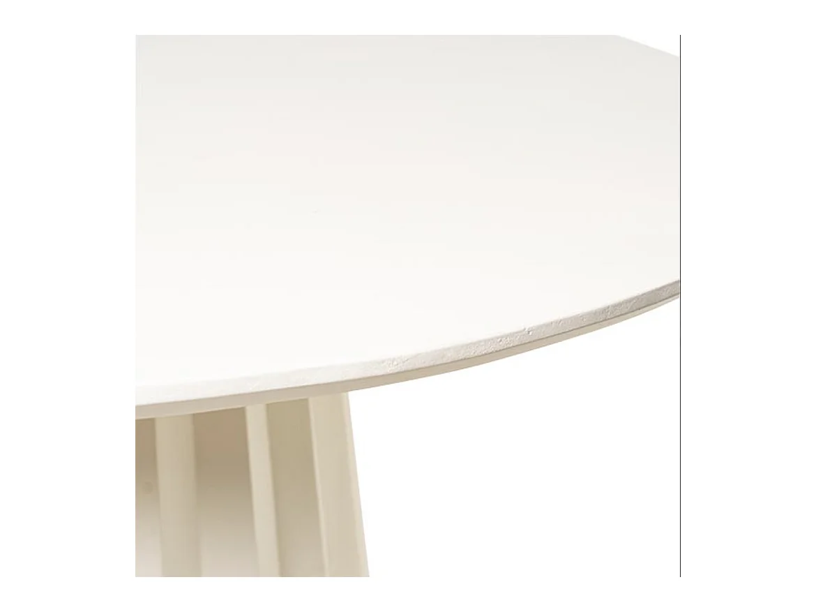 Table ronde 120cm en bois de Manguier blanc – Élégance Design Kidom
