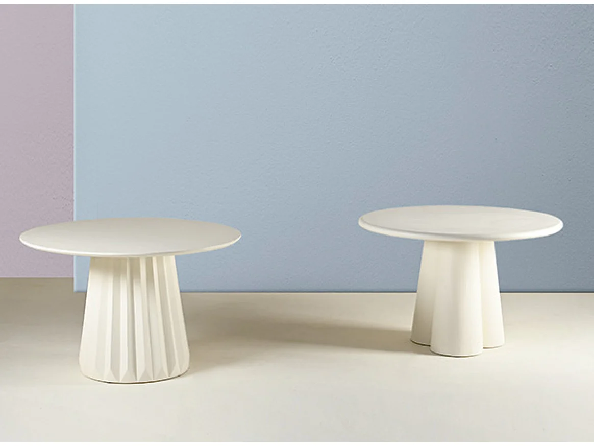 Table ronde 120cm en bois de Manguier blanc – Élégance Design Kidom