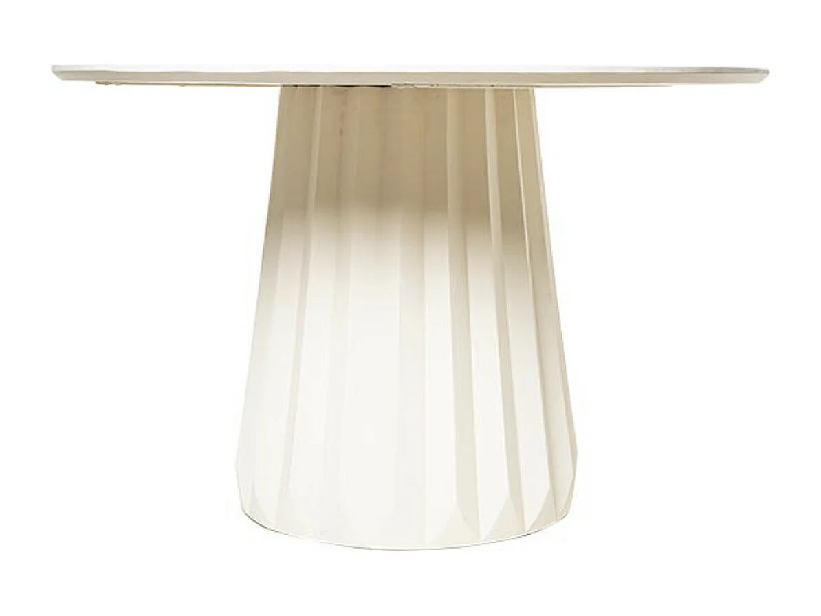 Table ronde 120cm en bois de Manguier blanc – Élégance Design Kidom