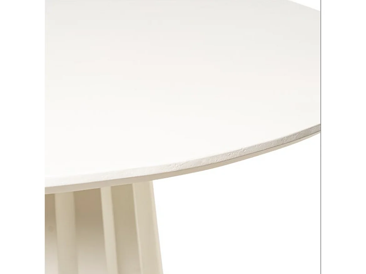 Table ronde 120cm en bois de Manguier blanc – Élégance Design Kidom