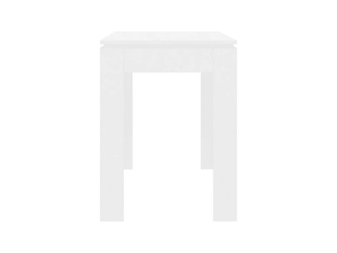 Table à manger rectangulaire bois blanc brillant Jonan 120cm