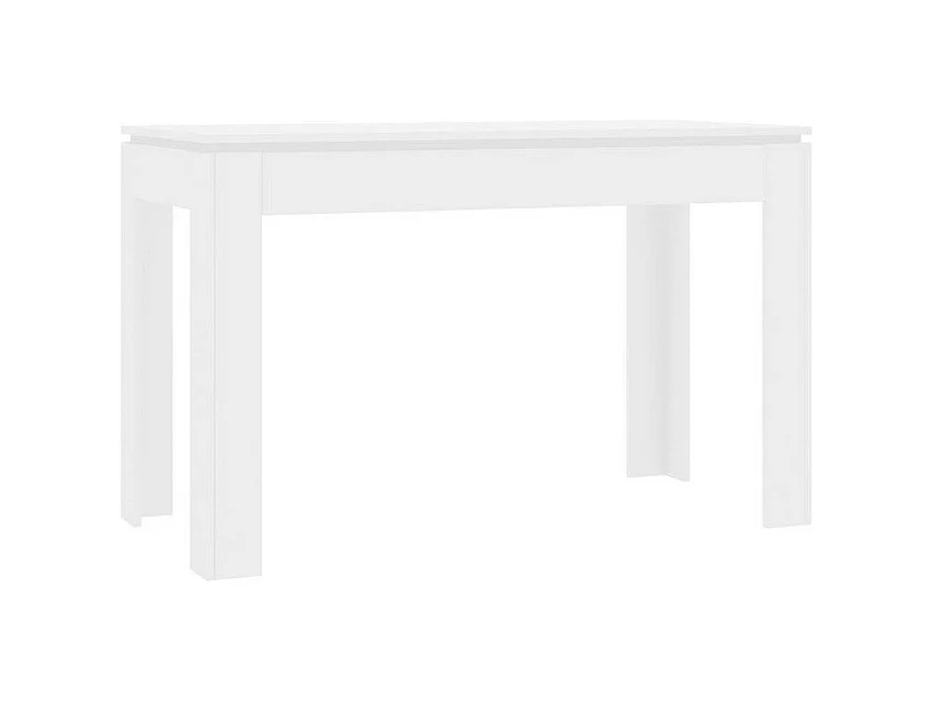 Table à manger rectangulaire bois blanc brillant Jonan 120cm
