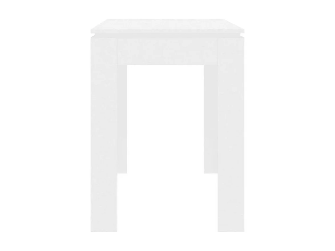 Table à manger rectangulaire bois blanc brillant Jonan 120cm