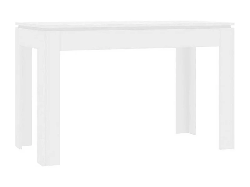 Table à manger rectangulaire bois blanc brillant Jonan 120cm