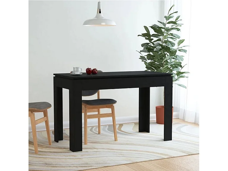Table à manger rectangulaire bois noir Jonan 120cm