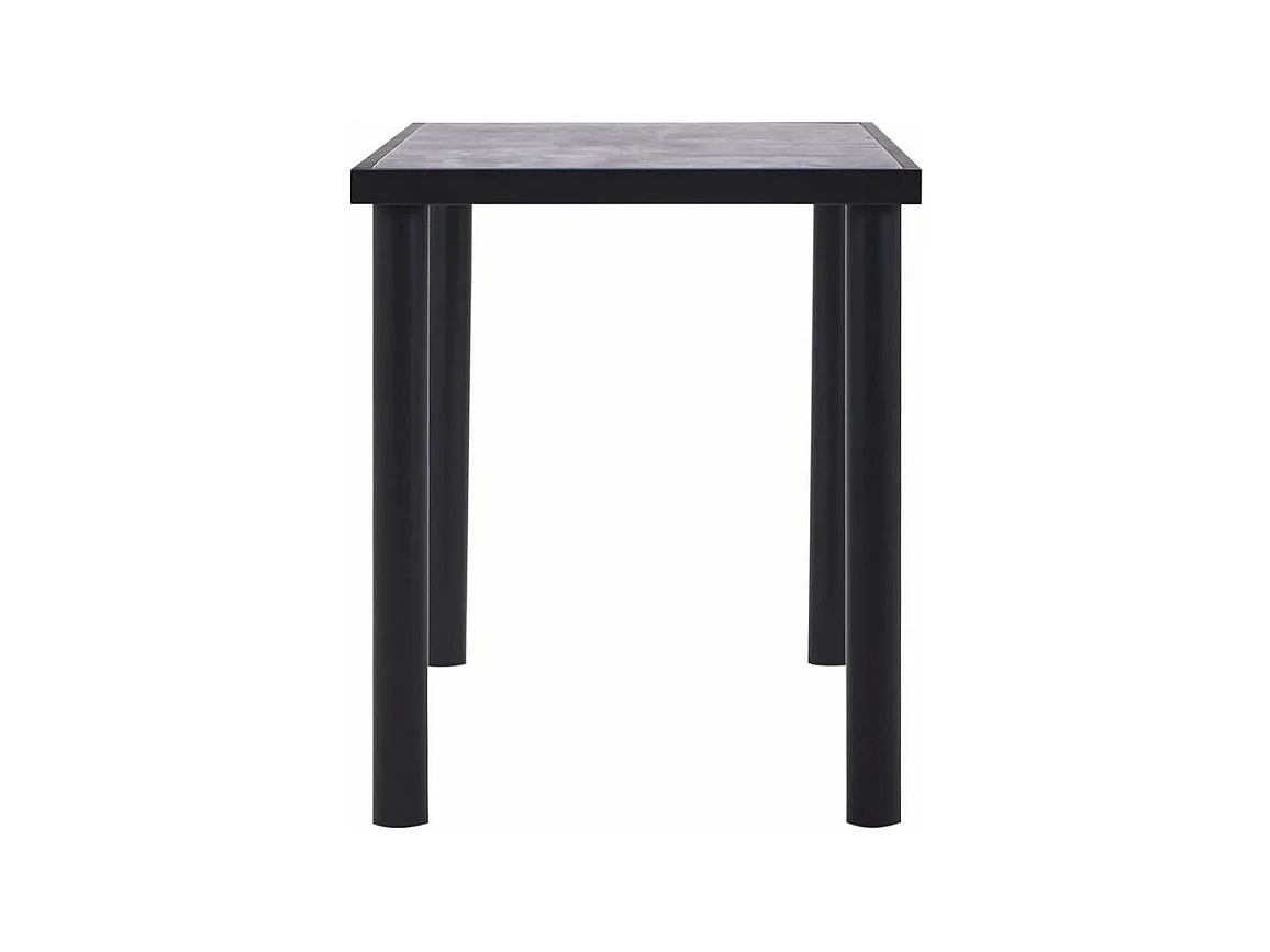 Table à manger bois gris béton et pieds métal noir Sirra 120cm