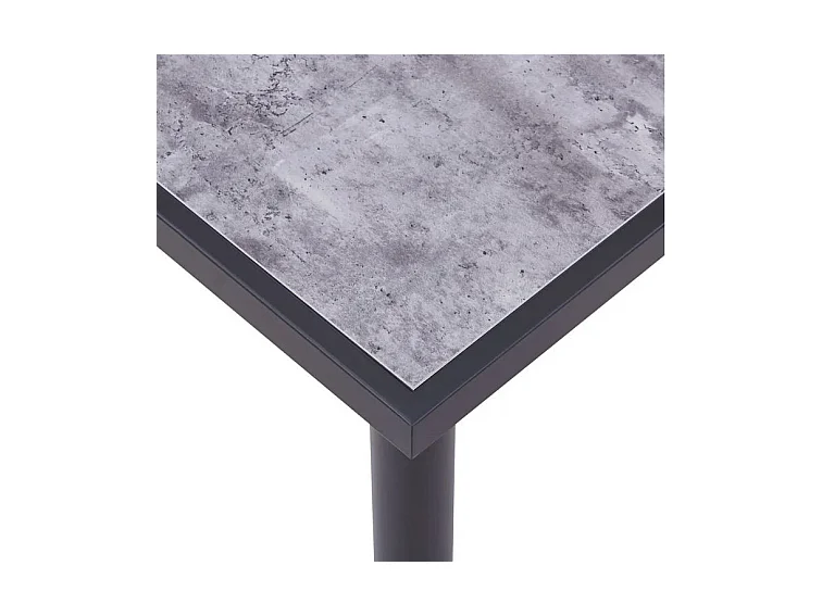 Table à manger bois gris béton et pieds métal noir Sirra 120cm