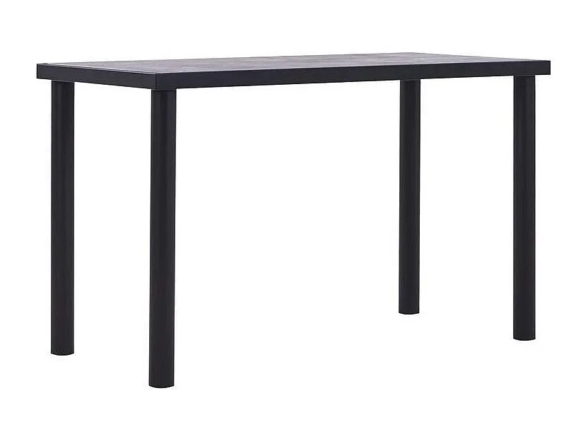 Table à manger bois gris béton et pieds métal noir Sirra 120cm