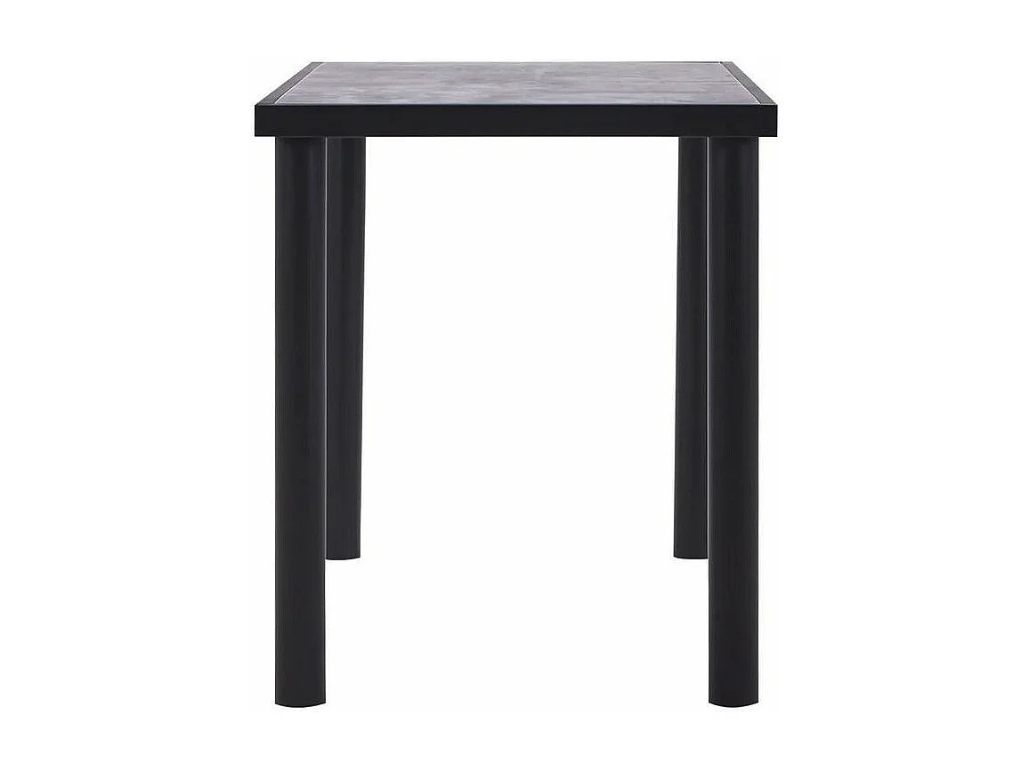 Table à manger bois gris béton et pieds métal noir Sirra 120cm