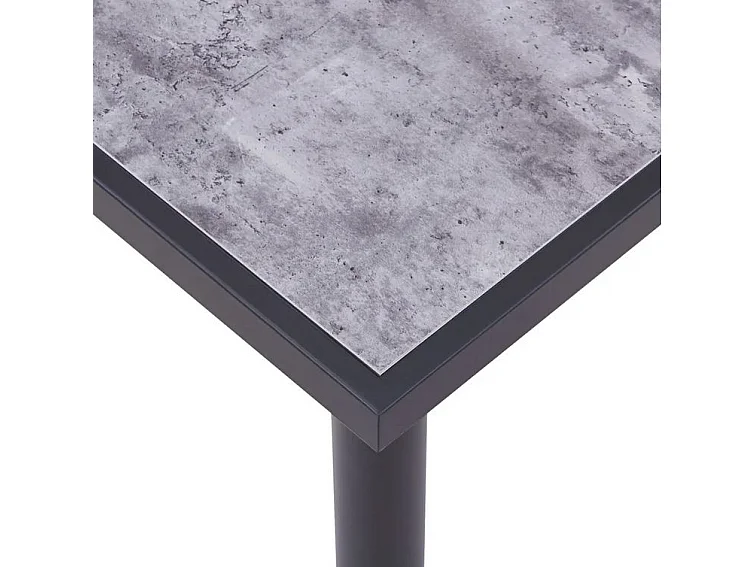 Table à manger bois gris béton et pieds métal noir Sirra 120cm