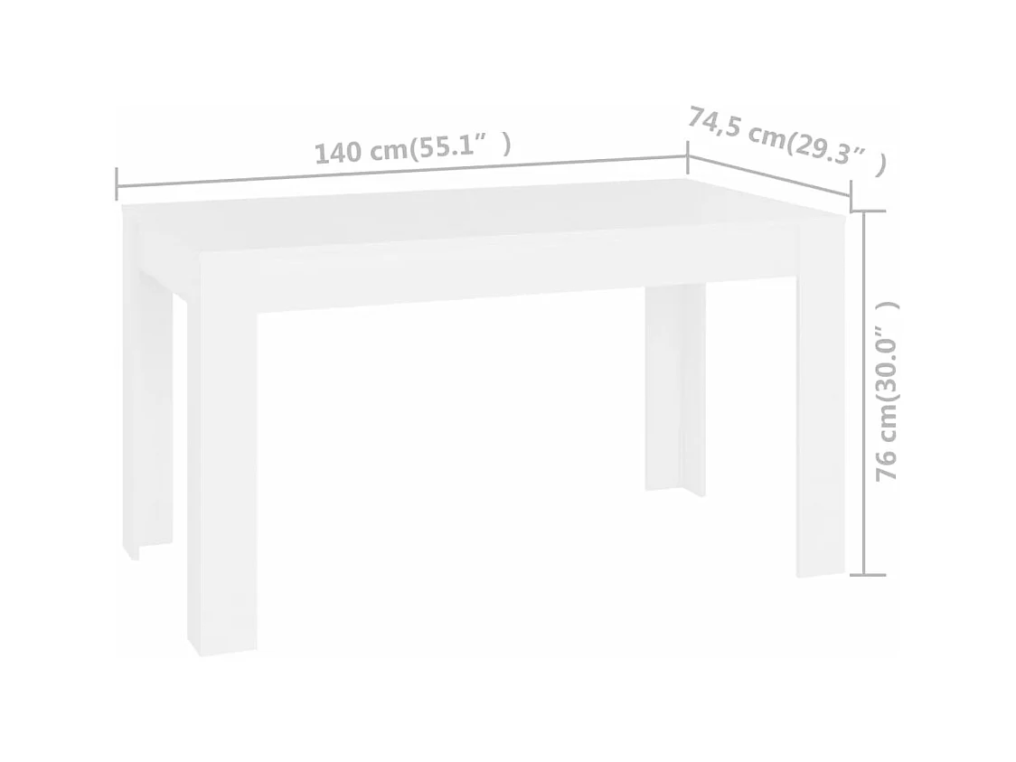 Table de salle à manger Blanc 140x74,5x76