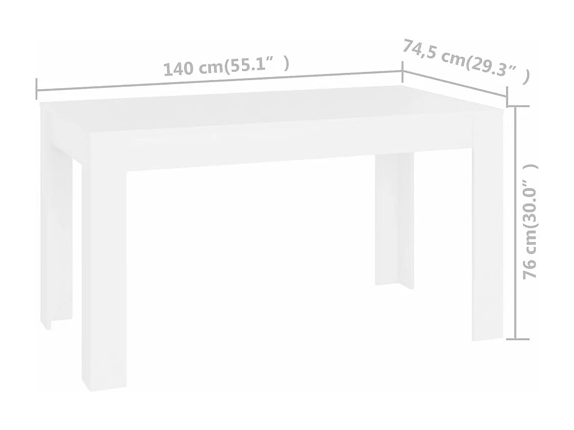 Table de salle à manger Blanc 140x74,5x76