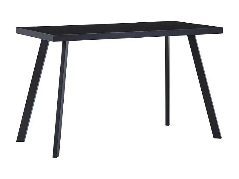 Table rectangulaire verre trempé noir et pieds métal Ragya 120cm
