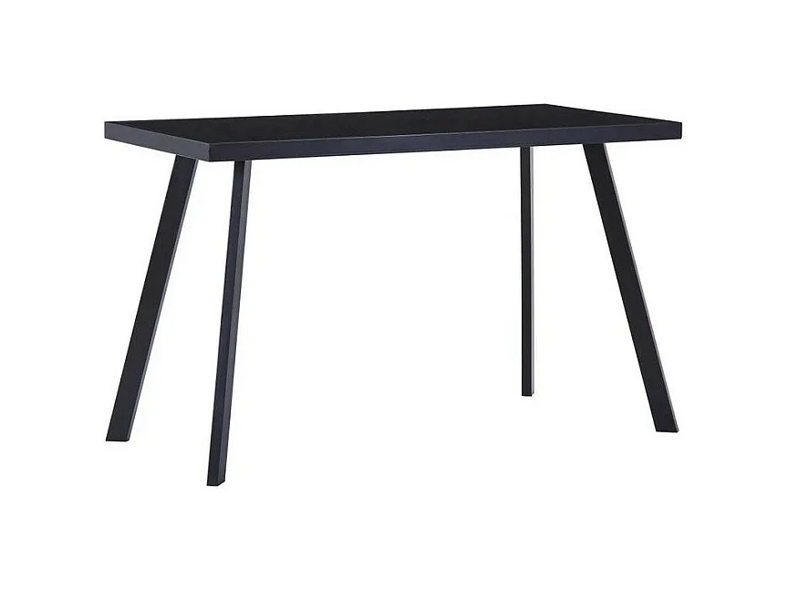 Table rectangulaire verre trempé noir et pieds métal Ragya 120cm