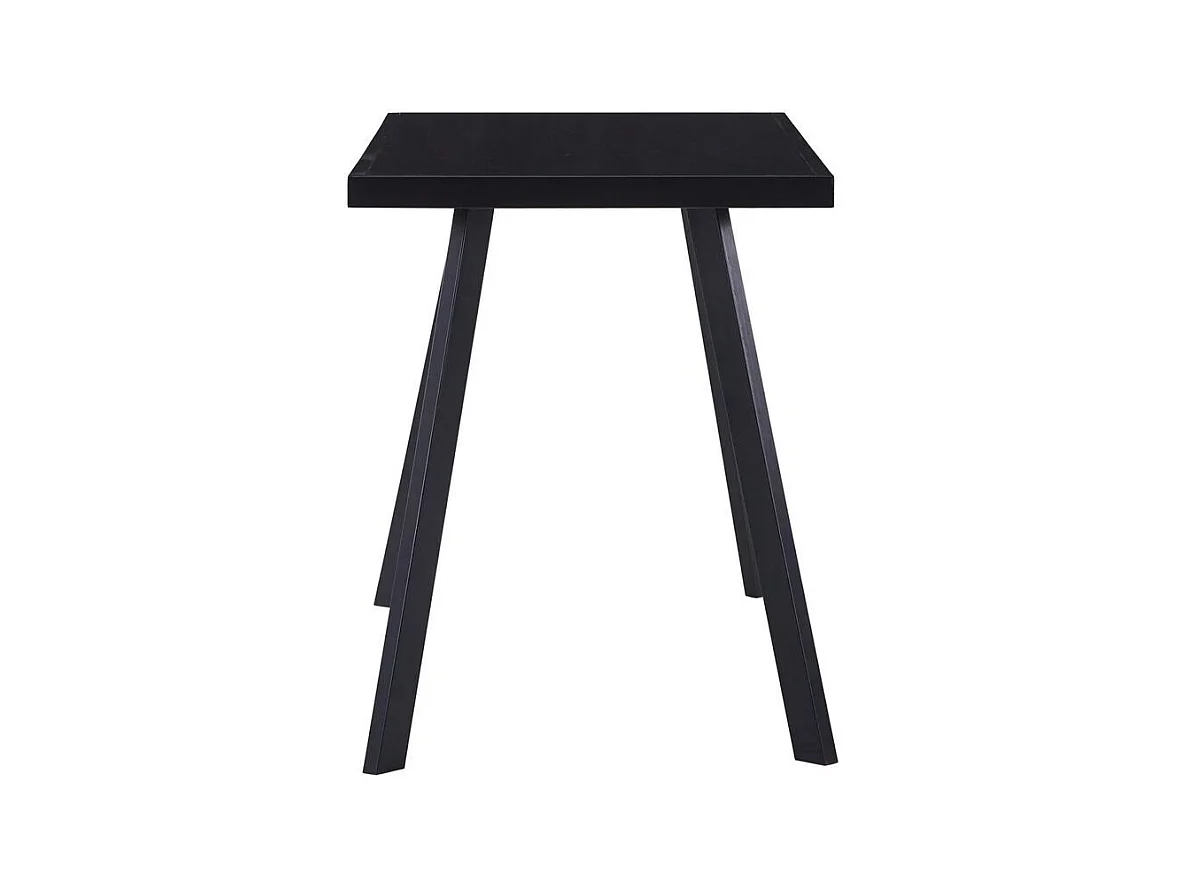 Table rectangulaire verre trempé noir et pieds métal Ragya 120cm