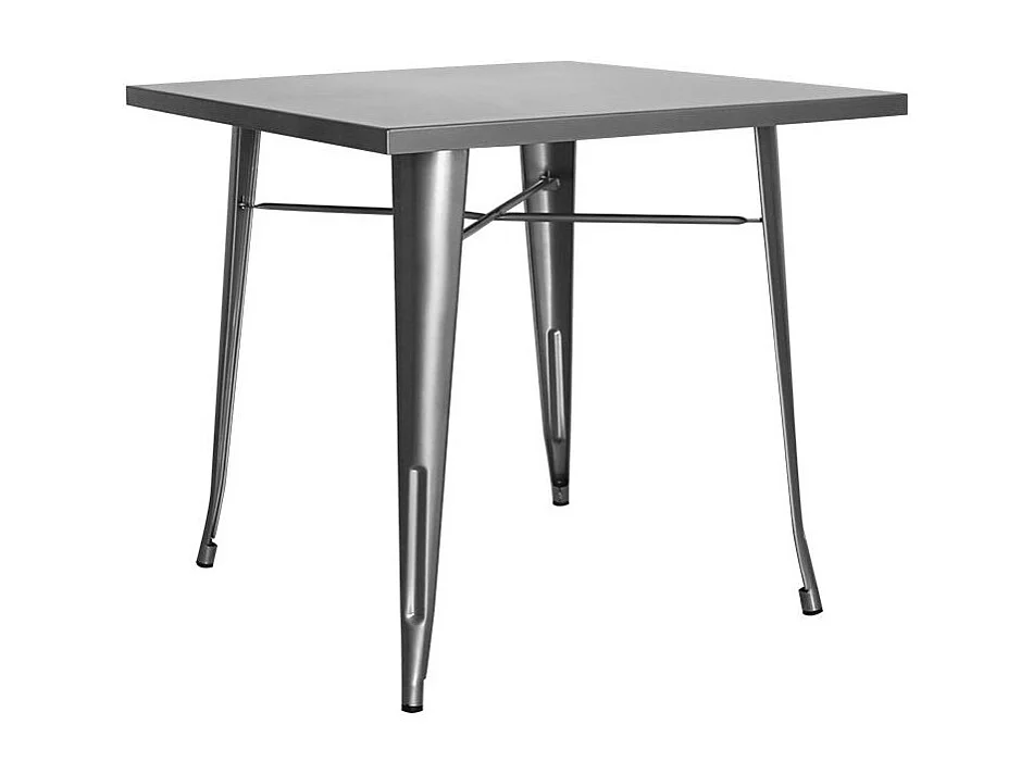 Table carrée acier argenté Kontoir 70x70