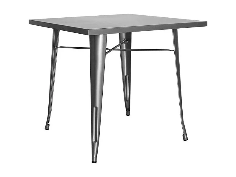 Table carrée acier argenté Kontoir 70x70