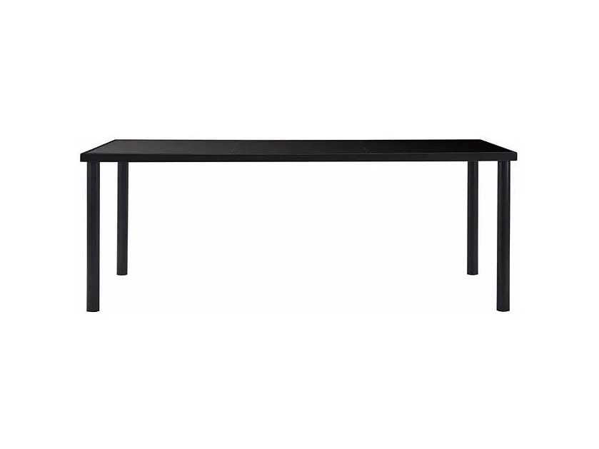 Table à manger verre trempé et pieds métal noir Orati 200cm