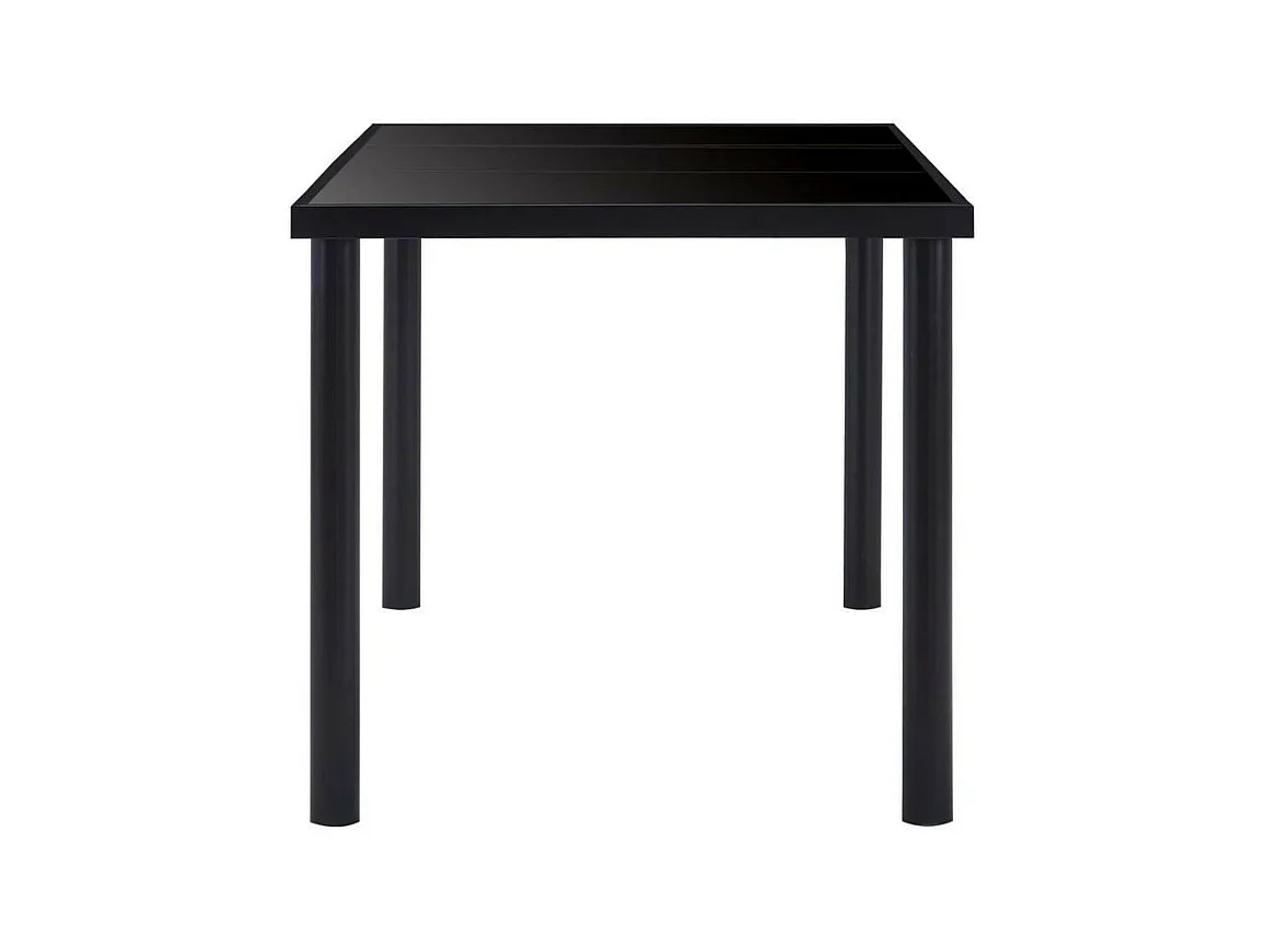 Table à manger verre trempé et pieds métal noir Orati 200cm