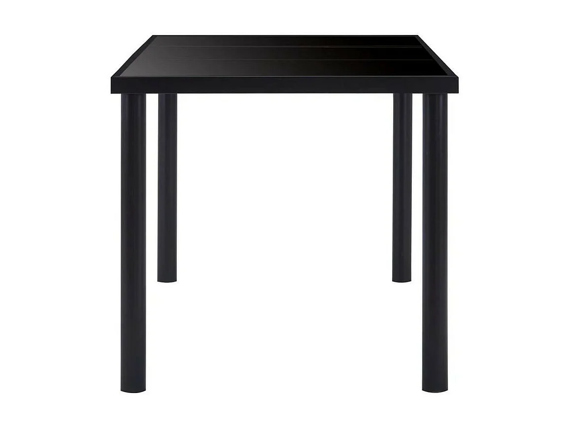 Table à manger verre trempé et pieds métal noir Orati 200cm
