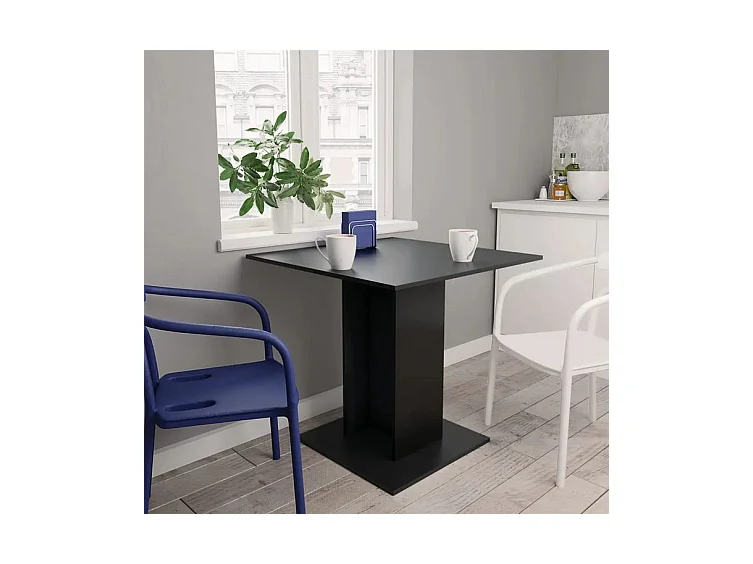 Table à manger carrée bois noir Lerina 80cm