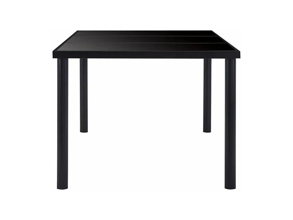 Table à manger verre trempé et pieds métal noir Orati 160cm