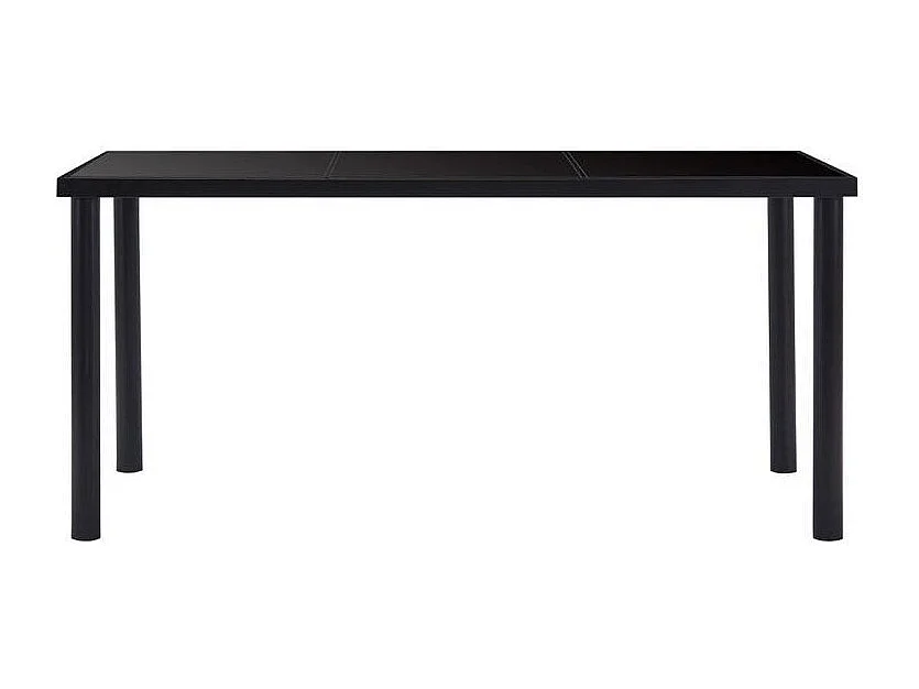 Table à manger verre trempé et pieds métal noir Orati 160cm