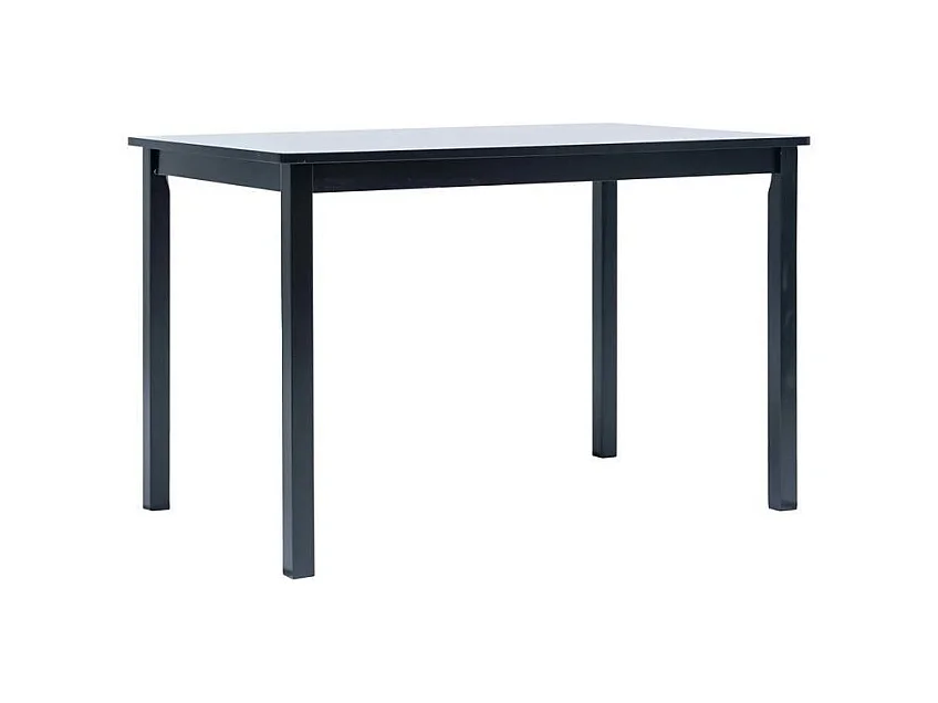 Table à manger hévéa massif noir Laloo 114cm