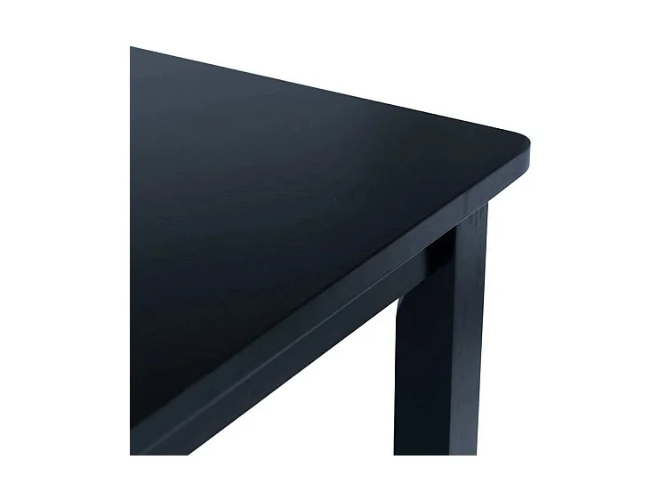 Table à manger hévéa massif noir Laloo 114cm
