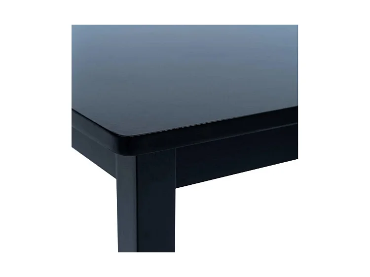 Table à manger hévéa massif noir Laloo 114cm