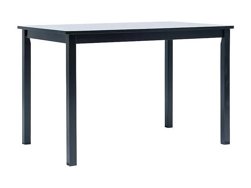 Table à manger hévéa massif noir Laloo 114cm