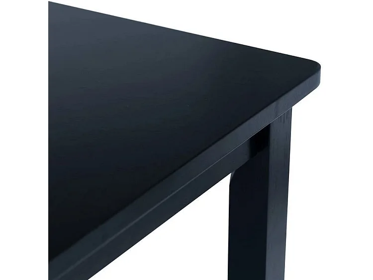 Table à manger hévéa massif noir Laloo 114cm