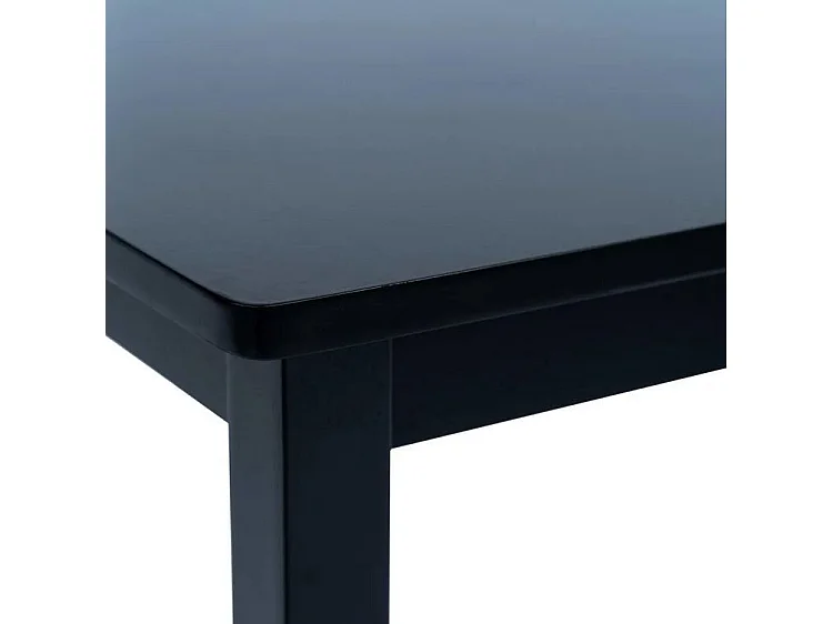 Table à manger hévéa massif noir Laloo 114cm