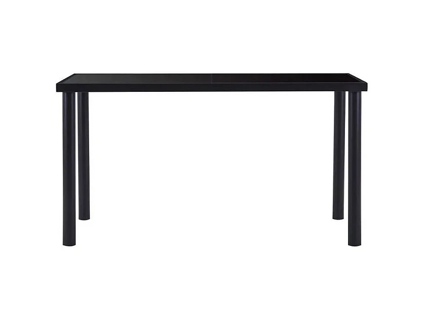 Table à manger verre trempé et pieds métal noir Orati 140cm