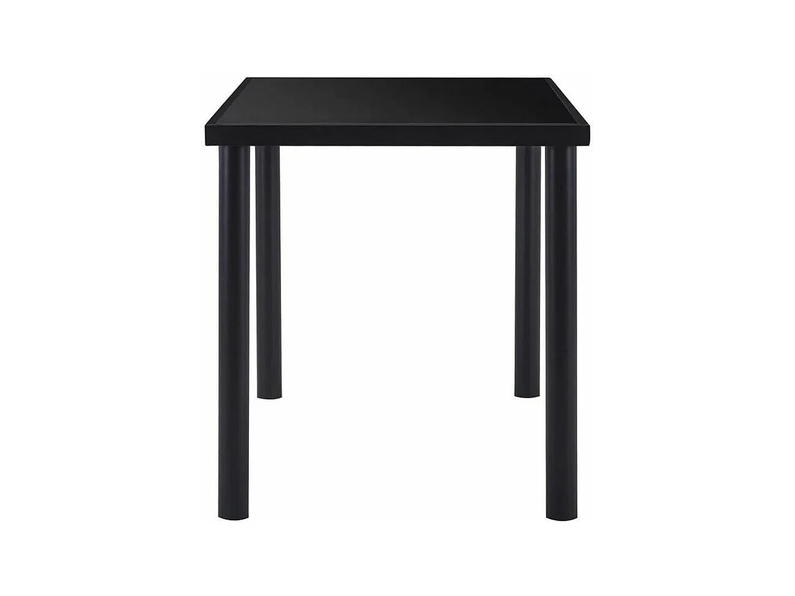 Table à manger verre trempé et pieds métal noir Orati 140cm