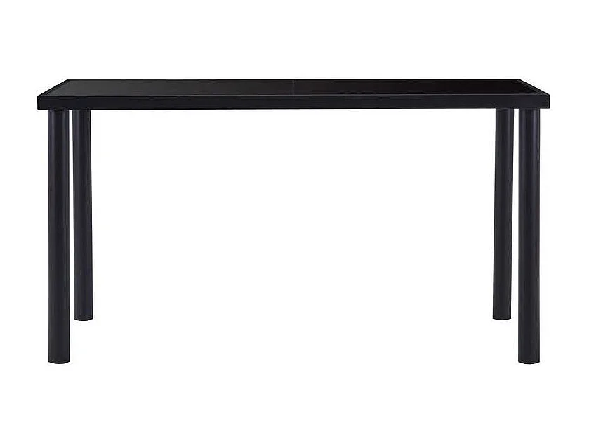 Table à manger verre trempé et pieds métal noir Orati 140cm
