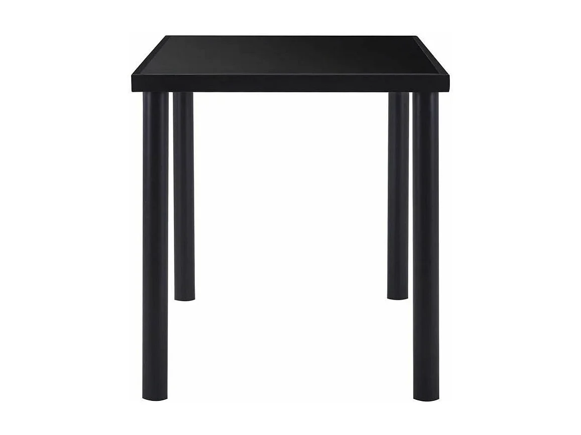 Table à manger verre trempé et pieds métal noir Orati 140cm