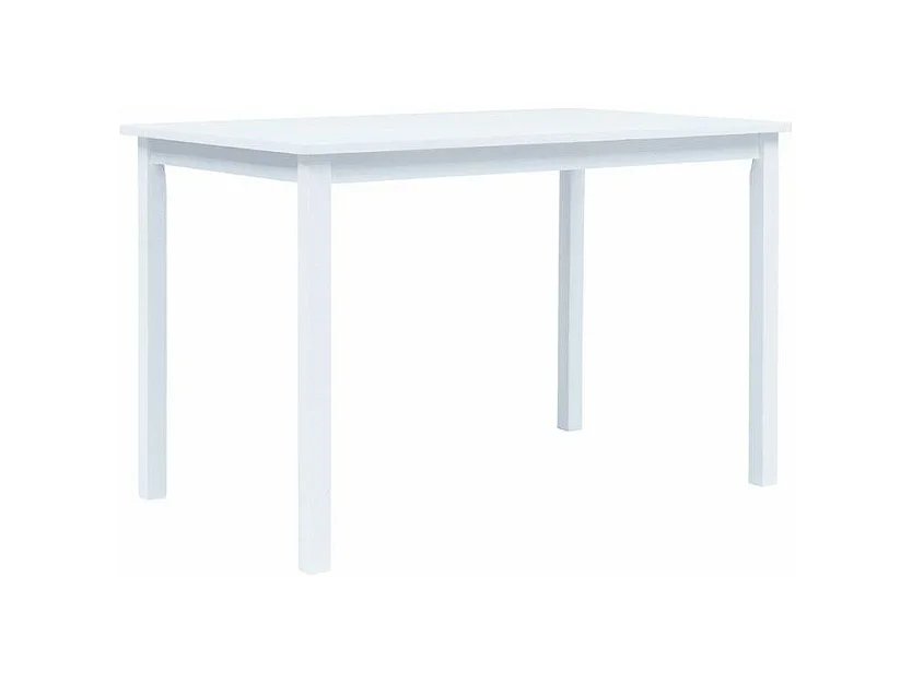 Table à manger hévéa massif blanc Laloo 114cm