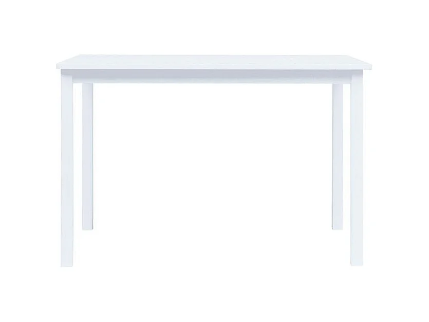 Table à manger hévéa massif blanc Laloo 114cm