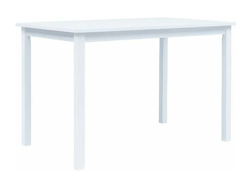 Table à manger hévéa massif blanc Laloo 114cm