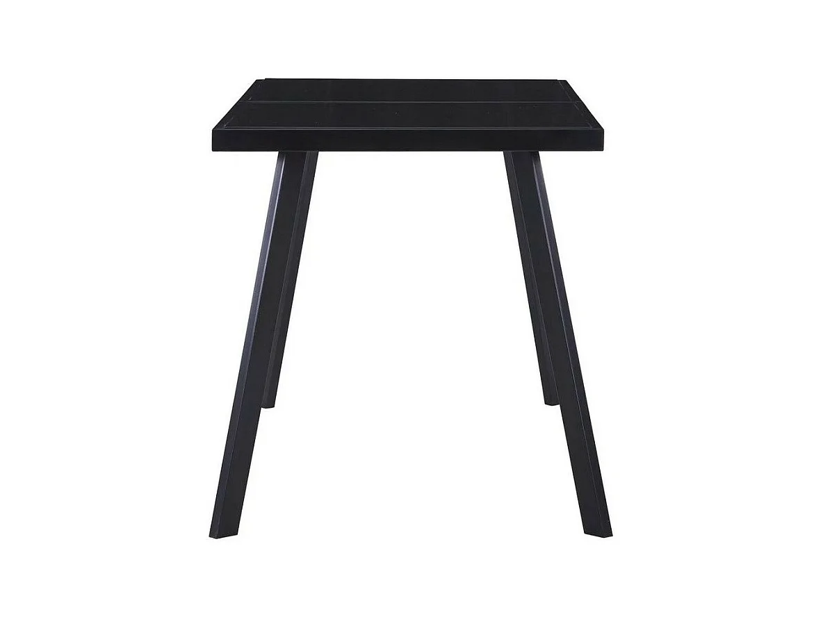 Table rectangulaire verre trempé noir et pieds métal Ragya 140cm