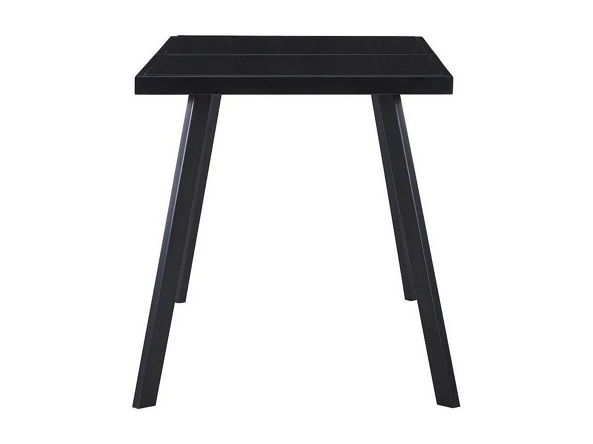 Table rectangulaire verre trempé noir et pieds métal Ragya 140cm