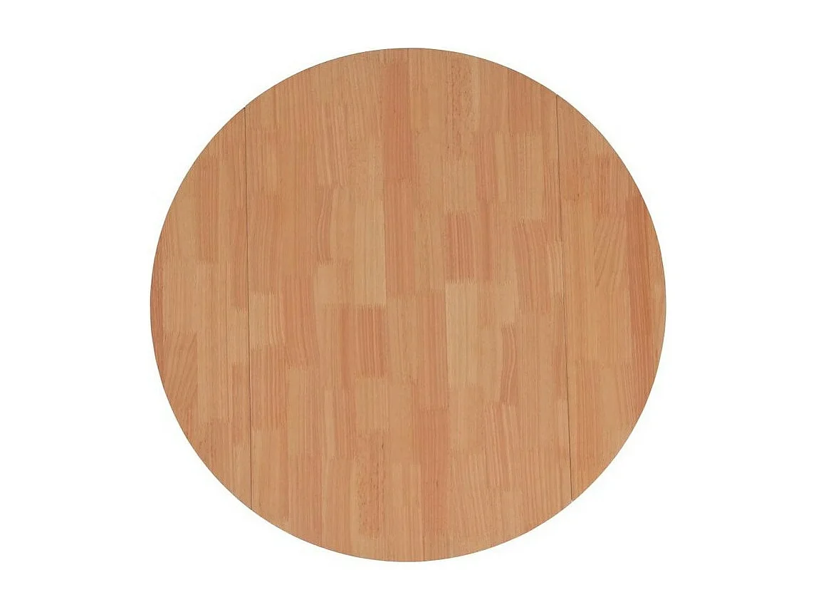 Table ronde bois clair et pieds hévéa massif blanc Verco D 90cm