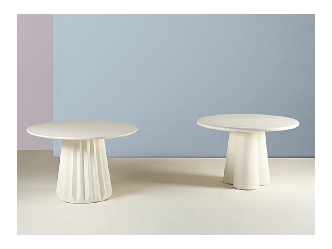 Table ronde 120cm en bois de Manguier blanc – Charme moderne Jakin