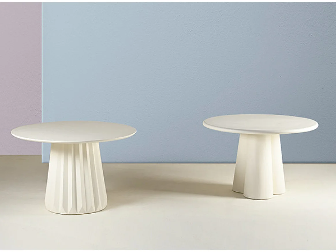 Table ronde 120cm en bois de Manguier blanc – Charme moderne Jakin