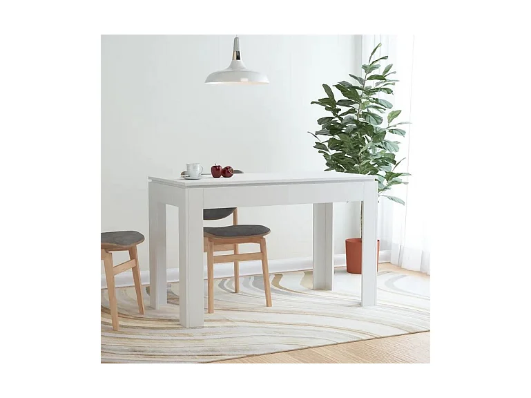 Table à manger rectangulaire bois blanc Jonan 120cm