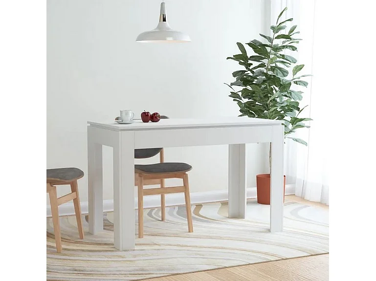 Table à manger rectangulaire bois blanc Jonan 120cm